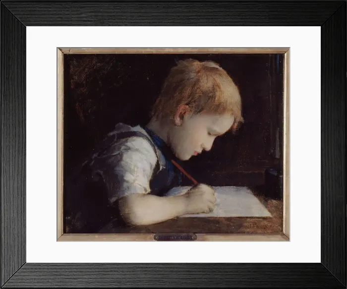 Framed Print : Le petit écriveur, 1869. Creator: Jean Jacques Henner Framed Print : Le petit écriveur, 1869. Creator: Jean Jacques Henner