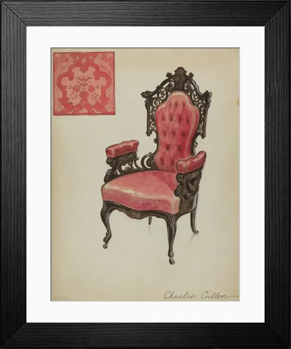 Framed Print : Armchair, c. 1936. Creator: Charles Cullen Framed Print : Armchair, c. 1936. Creator: Charles Cullen