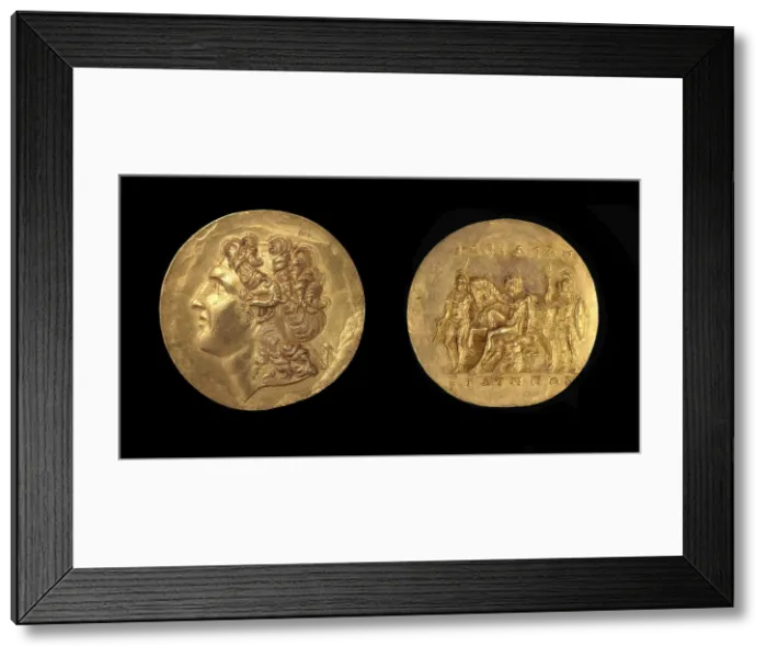 Framed Print : Aboukir Medallion. The obverse: head of Alexander the Great... 3rd cen. AD. Creator: Numismatic, Ancient Coins Framed Print : Aboukir Medallion. The obverse: head of Alexander the Great... 3rd cen. AD. Creator: Numismatic, Ancient Coins