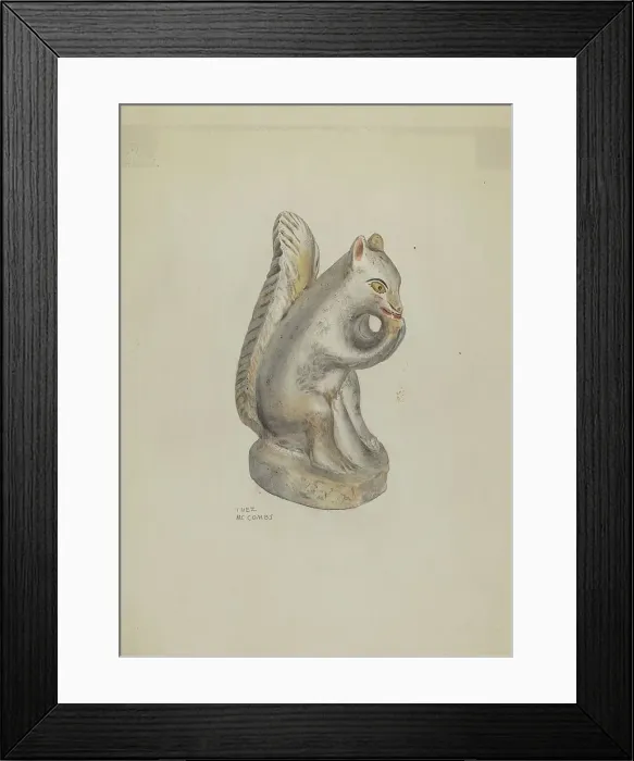 Framed Print : Pa. German Chalkware Squirrel, c. 1939. Creator: Inez McCombs Framed Print : Pa. German Chalkware Squirrel, c. 1939. Creator: Inez McCombs