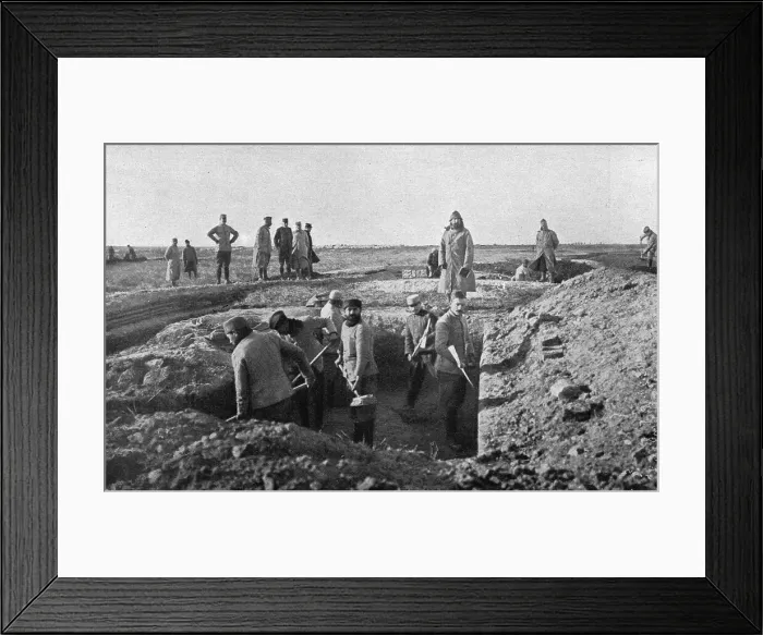 Framed Print : Les defenses de Salonique inspectees par le general Sarrail; au second plan, le general... 1916. Creator: Hubert Jacques Framed Print : Les defenses de Salonique inspectees par le general Sarrail; au second plan, le general... 1916. Creator: Hubert Jacques