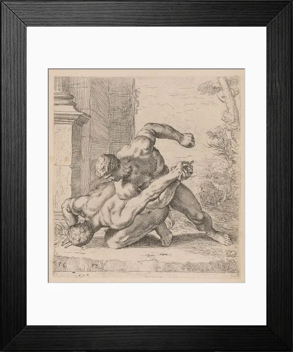 Framed Print : The Medici Wrestlers, side view, turned to left [plate 36], 1638. Creator: François Perrier