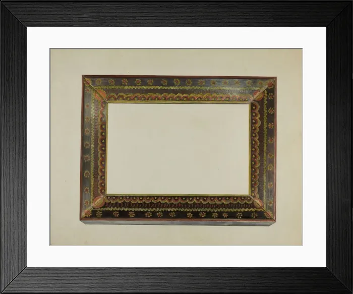 Framed Print : Pa. German Picture Frame, c. 1940. Creator: Raymond McGough Framed Print : Pa. German Picture Frame, c. 1940. Creator: Raymond McGough