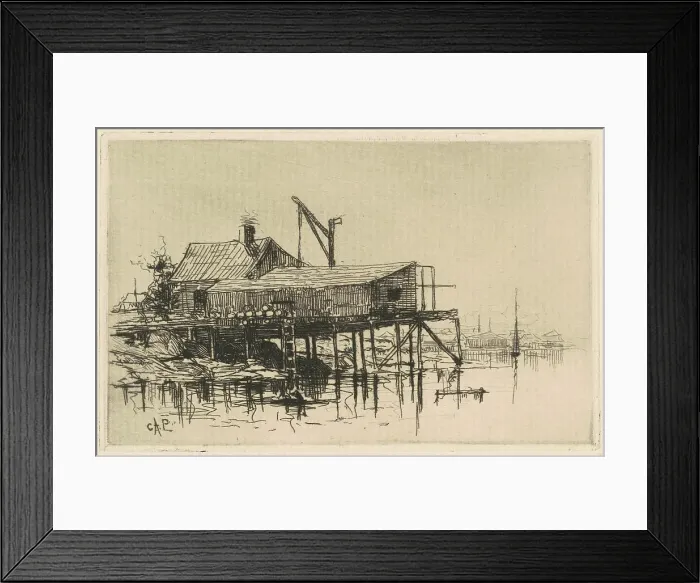 Framed Print : Salt Shanties, 1880. Creator: Charles A Platt Framed Print : Salt Shanties, 1880. Creator: Charles A Platt