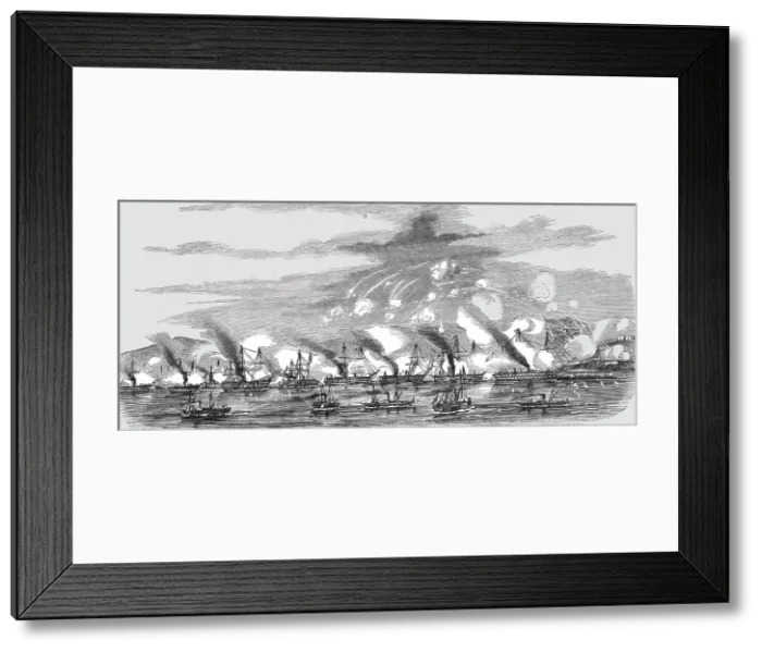 Framed Print : Sebastopol; Combined Naval Attack on the Russian Forces of Sebastopol, 1854. Creator: Unknown Framed Print : Sebastopol; Combined Naval Attack on the Russian Forces of Sebastopol, 1854. Creator: Unknown