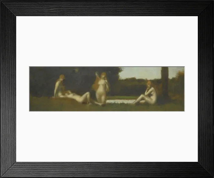 Framed Print : Nymphes à la sortie du bain, after 1877. Creator: Jean Jacques Henner Framed Print : Nymphes à la sortie du bain, after 1877. Creator: Jean Jacques Henner