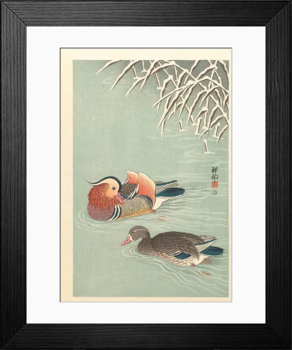 Framed Print : Mandarin ducks, 1925-1936. Creator: Ohara, Koson (1877-1945) Framed Print : Mandarin ducks, 1925-1936. Creator: Ohara, Koson (1877-1945)