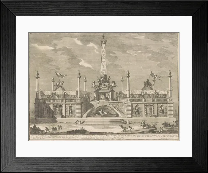 Framed Print : The Prima Macchina for the Chinea of 1758: A Deliziosa with Hanging Gardens, 1758. Creator: Giuseppe Pozzi. The Prima Macchina for the Chinea of 1758: A Deliziosa with Hanging Gardens, 1758. Creator: Giuseppe Pozzi