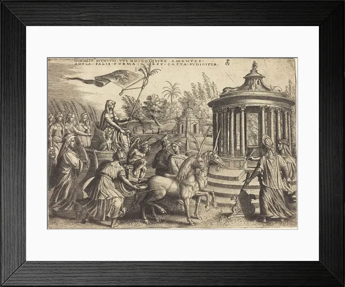 Framed Print : The Triumph of Chastity, c. 1539. Creator: Georg Pencz Framed Print : The Triumph of Chastity, c. 1539. Creator: Georg Pencz