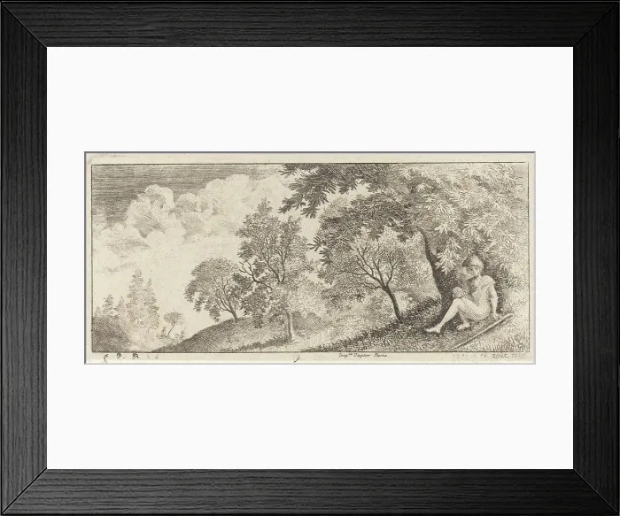 Framed Print : The Small Shepherd Seated, 1856. Creator: Emmanuel Phélippes-Beaulieu Framed Print : The Small Shepherd Seated, 1856. Creator: Emmanuel Phélippes-Beaulieu