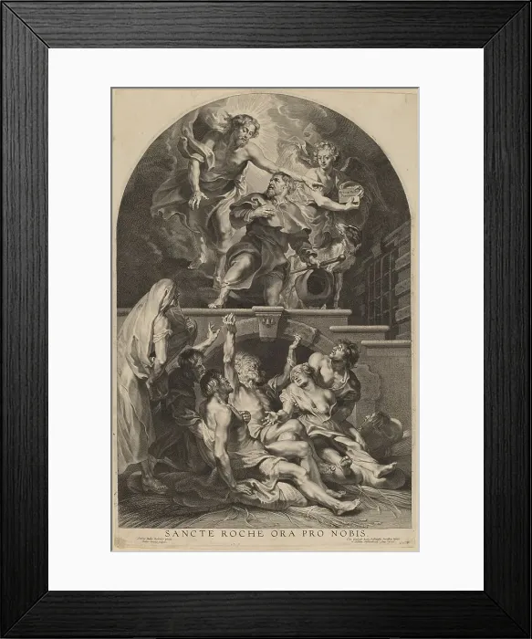 Framed Print : Jesus Christ Appearing to Saint Roch, 1626. Creator: Paulus Pontius Framed Print : Jesus Christ Appearing to Saint Roch, 1626. Creator: Paulus Pontius