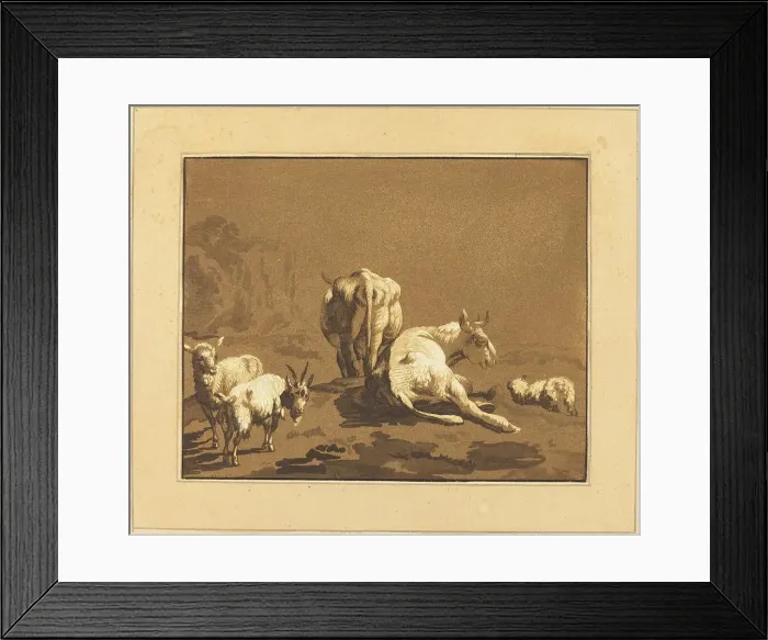Framed Print : Cows, published 1782. Creator: Johann Gottlieb Prestel Framed Print : Cows, published 1782. Creator: Johann Gottlieb Prestel