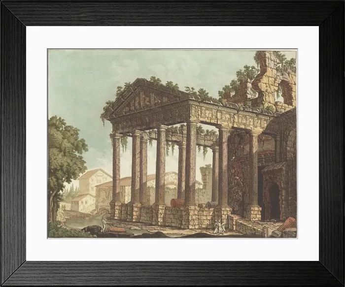 Framed Print : The Temple of Hercules at Cori, c.1784. Creator: Johann Gottlieb Prestel Framed Print : The Temple of Hercules at Cori, c.1784. Creator: Johann Gottlieb Prestel