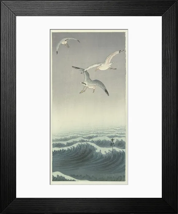 Framed Print : Three gulls. Creator: Ohara, Koson (1877-1945) Framed Print : Three gulls. Creator: Ohara, Koson (1877-1945)