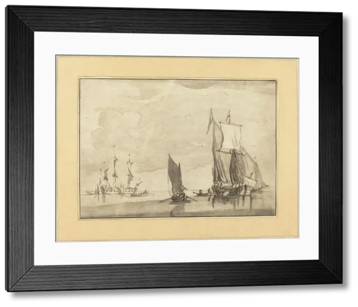 Framed Print : Seascape, published 1782. Creator: Maria Catharina Prestel Framed Print : Seascape, published 1782. Creator: Maria Catharina Prestel