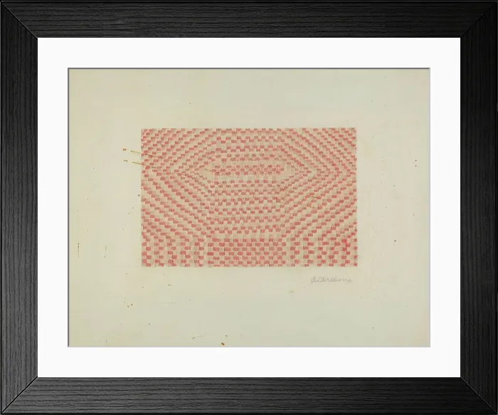 Framed Print : Woolen Coverlet, c. 1941. Creator: Edward D. Williams Framed Print : Woolen Coverlet, c. 1941. Creator: Edward D. Williams