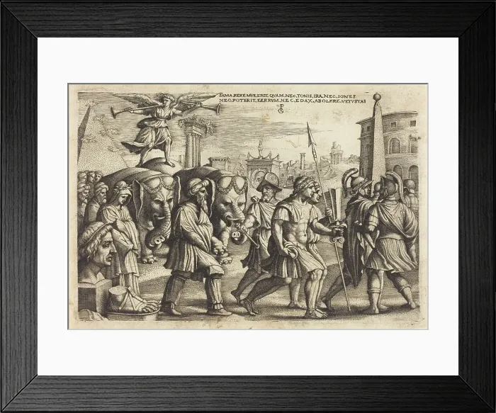 Framed Print : The Triumph of Fame, c. 1539. Creator: Georg Pencz Framed Print : The Triumph of Fame, c. 1539. Creator: Georg Pencz