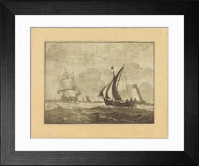 Framed Print : Seascape, published 1782. Creator: Regina Schönecker Framed Print : Seascape, published 1782. Creator: Regina Schönecker