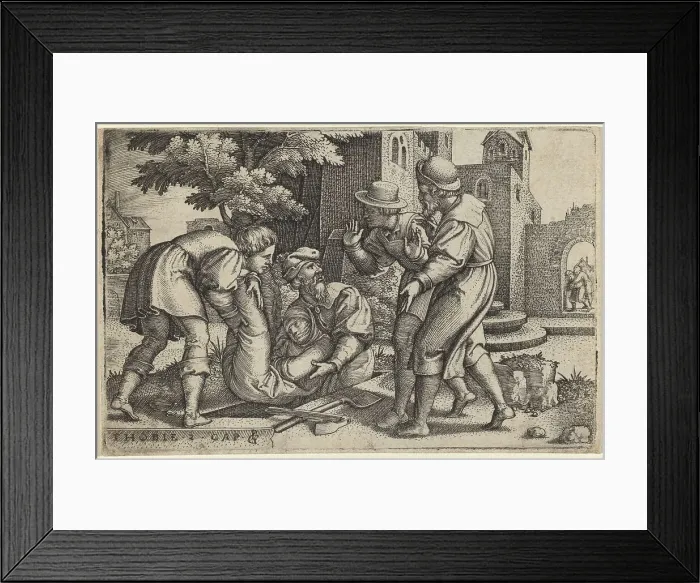 Framed Print : Tobias Burying One of the Children of Israel, 1543. Creator: Georg Pencz Framed Print : Tobias Burying One of the Children of Israel, 1543. Creator: Georg Pencz