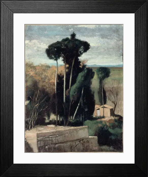 Framed Print : Paysage d'Italie. Pins parasols, c.1859 — 1860. Creator: Jean Jacques Henner Framed Print : Paysage d'Italie. Pins parasols, c.1859 — 1860. Creator: Jean Jacques Henner