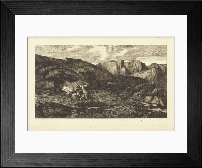 Framed Print : La Peur (Fear), 1865. Creator: Odilon Redon Framed Print : La Peur (Fear), 1865. Creator: Odilon Redon