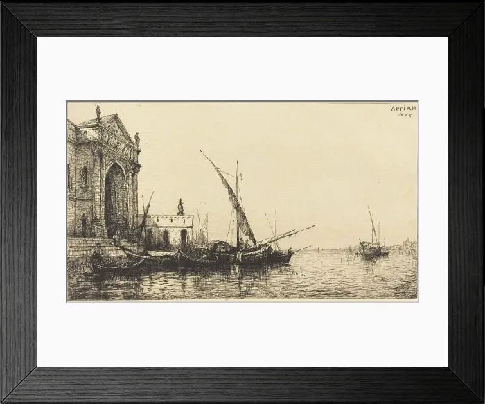 Framed Print : At Venice, 1878. Creator: Adolphe Appian Framed Print : At Venice, 1878. Creator: Adolphe Appian