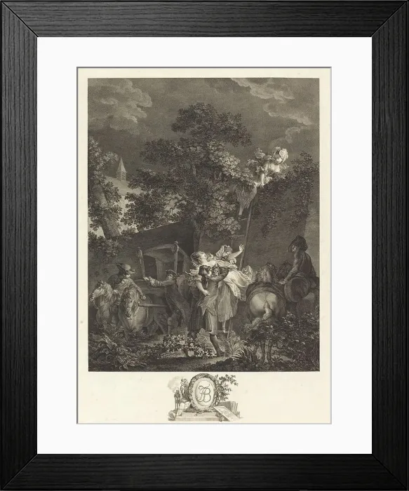 Framed Print : L'enlevement nocturne, 1780. Night Abuction. Creator: Nicolas Ponce Framed Print : L'enlevement nocturne, 1780. Night Abuction. Creator: Nicolas Ponce