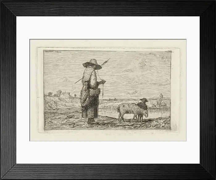 Framed Print : Shepherdess, 1861. Creator: Adolphe Appian Framed Print : Shepherdess, 1861. Creator: Adolphe Appian
