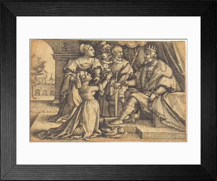 Framed Print : The Judgment of Solomon. Creator: Georg Pencz Framed Print : The Judgment of Solomon. Creator: Georg Pencz