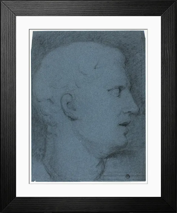 Framed Print : Profile of Head after a Cast (recto and verso), n.d. Creator: George Henry Harlow Framed Print : Profile of Head after a Cast (recto and verso), n.d. Creator: George Henry Harlow