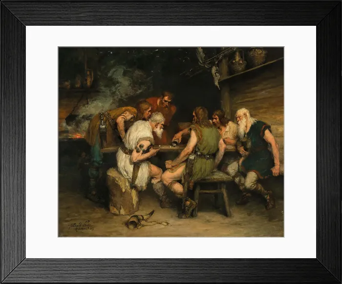 Framed Print : A Game of Dice, 1919. Creator: Leeke, Ferdinand (1859-1937) Framed Print : A Game of Dice, 1919. Creator: Leeke, Ferdinand (1859-1937)