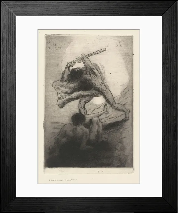 Framed Print : Cain and Abel, 1886. Creator: Odilon Redon Framed Print : Cain and Abel, 1886. Creator: Odilon Redon