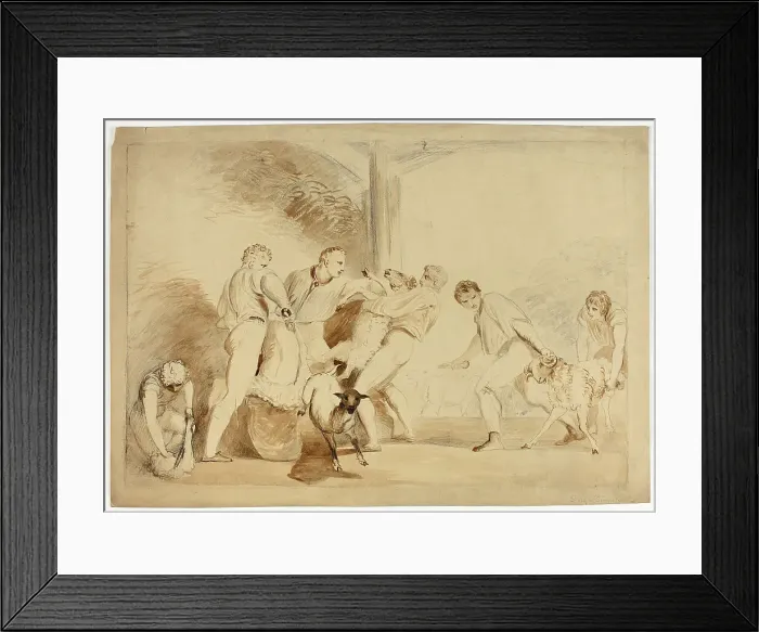 Framed Print : Shearing the Sheep, c. 1820. Creator: Henry Singleton Framed Print : Shearing the Sheep, c. 1820. Creator: Henry Singleton