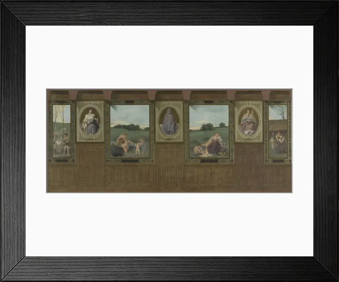 Framed Print : Esquisse pour la mairie du 20ème arrondissement : L'amour, la fidélité, la tendresse... 1884. Creator: Edouard Michel Lancon Framed Print : Esquisse pour la mairie du 20ème arrondissement : L'amour, la fidélité, la tendresse... 1884. Creator: Edouard Michel Lancon
