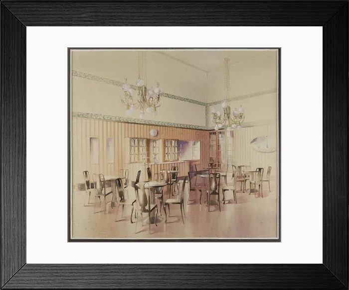 Framed Print : Interior Design for Café Atlashof, Vienna, c. 1911. Creator: Prutscher, Otto (1880-1949) Framed Print : Interior Design for Café Atlashof, Vienna, c. 1911. Creator: Prutscher, Otto (1880-1949)