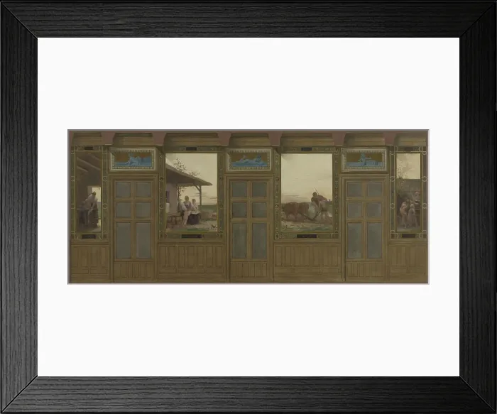 Framed Print : Esquisse pour la mairie du 20ème arrondissement : Les soins domestiques, l'instruction... 1884. Creator: Edouard Michel Lancon Framed Print : Esquisse pour la mairie du 20ème arrondissement : Les soins domestiques, l'instruction... 1884. Creator: Edouard Michel Lancon