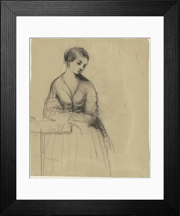 Framed Print : Young Woman, Florence [recto], 1839. Creator: Seth Wells Cheney