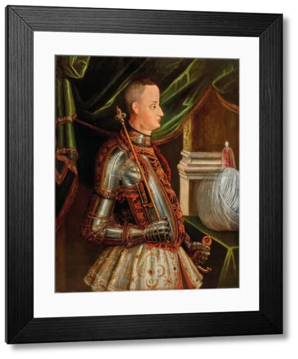 Framed Print : Portrait of Sultan Osman II (1604-1622), in armor with a scepter and... First third of 17th cen. Creator: Anonymous Framed Print : Portrait of Sultan Osman II (1604-1622), in armor with a scepter and... First third of 17th cen. Creator: Anonymous