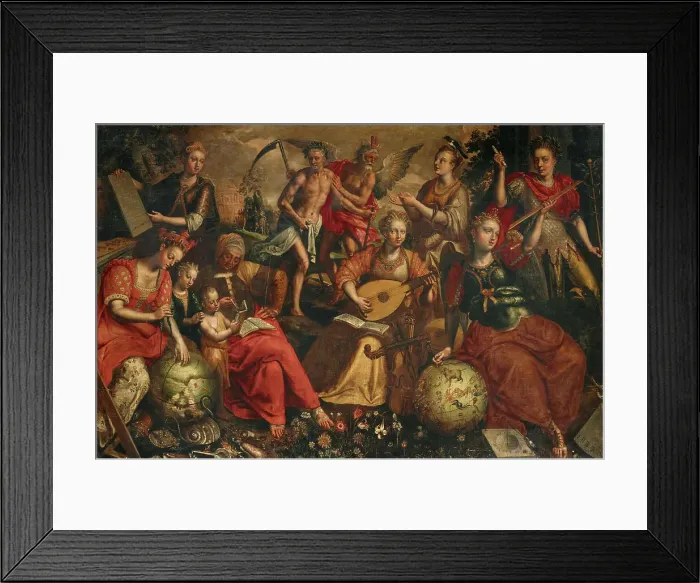 Framed Print : Allegory of the Seven Liberal Arts, Second half of the16th cen.. Creator: Vos, Maerten, de (1532-1603) Framed Print : Allegory of the Seven Liberal Arts, Second half of the16th cen.. Creator: Vos, Maerten, de (1532-1603)