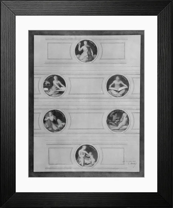 Framed Print : Esquisse pour la salle des mariages de la mairie de Saint-Maur-des-Fossés : Vertus civiques, 1883. Creator: Edouard Michel Lancon Framed Print : Esquisse pour la salle des mariages de la mairie de Saint-Maur-des-Fossés : Vertus civiques, 1883. Creator: Edouard Michel Lancon