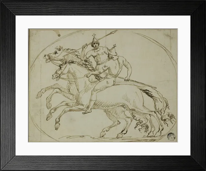 Framed Print : Two Mounted Warriors, n.d. Creator: John Deare Framed Print : Two Mounted Warriors, n.d. Creator: John Deare