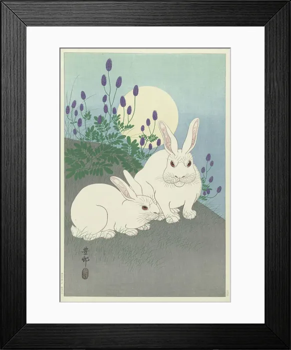 Framed Print : Rabbits at full size, 1920-1930. Creator: Ohara, Koson (1877-1945) Framed Print : Rabbits at full size, 1920-1930. Creator: Ohara, Koson (1877-1945)