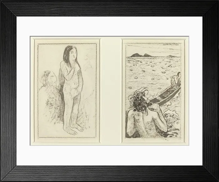 Framed Print : Parau Na Te Varau Ino (left); Tahitian Legend (right), c. 1890 / 1895. Creator: Paul Gauguin Framed Print : Parau Na Te Varau Ino (left); Tahitian Legend (right), c. 1890 / 1895. Creator: Paul Gauguin