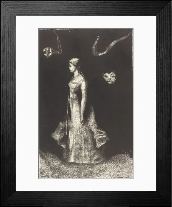 Framed Print : Hantise (Obsession), 1894. Creator: Odilon Redon Framed Print : Hantise (Obsession), 1894. Creator: Odilon Redon