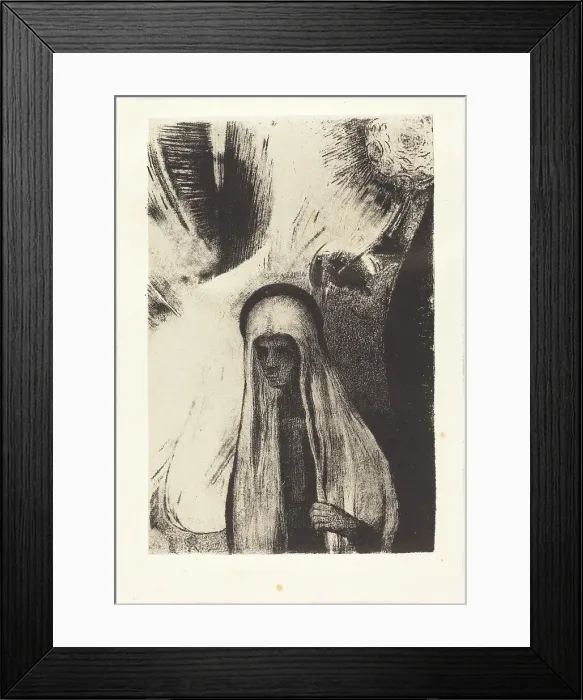 Framed Print : La Vieille: Que Crains-tu? Un large trou Noir! Il est vide peut-etre? (What are you afraid of?...), 1 Creator: Odilon Redon Framed Print : La Vieille: Que Crains-tu? Un large trou Noir! Il est vide peut-etre? (What are you afraid of?...), 1 Creator: Odilon Redon