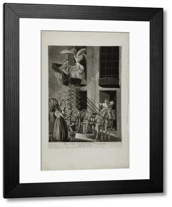 Framed Print : The New Fashion Phaeton, February 22, 1776. Creator: Philip Dawe Framed Print : The New Fashion Phaeton, February 22, 1776. Creator: Philip Dawe