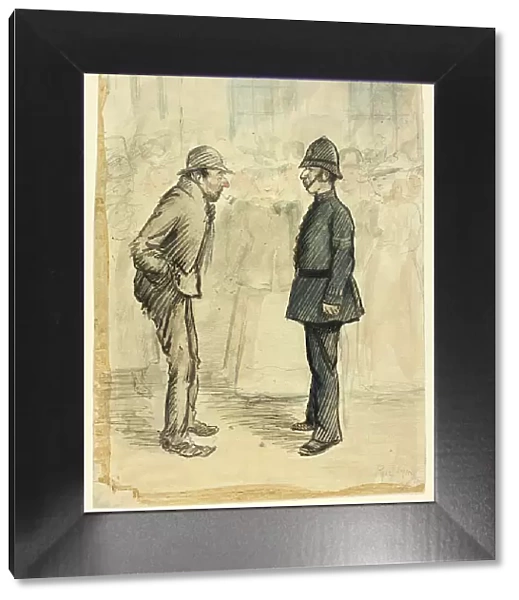 Policeman and Tramp, 1898. Creator: Philip William May