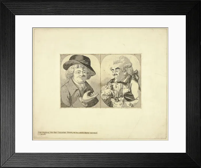 Framed Print : Two Bust-length Caricatures, n.d. Creator: Robert Dighton Framed Print : Two Bust-length Caricatures, n.d. Creator: Robert Dighton