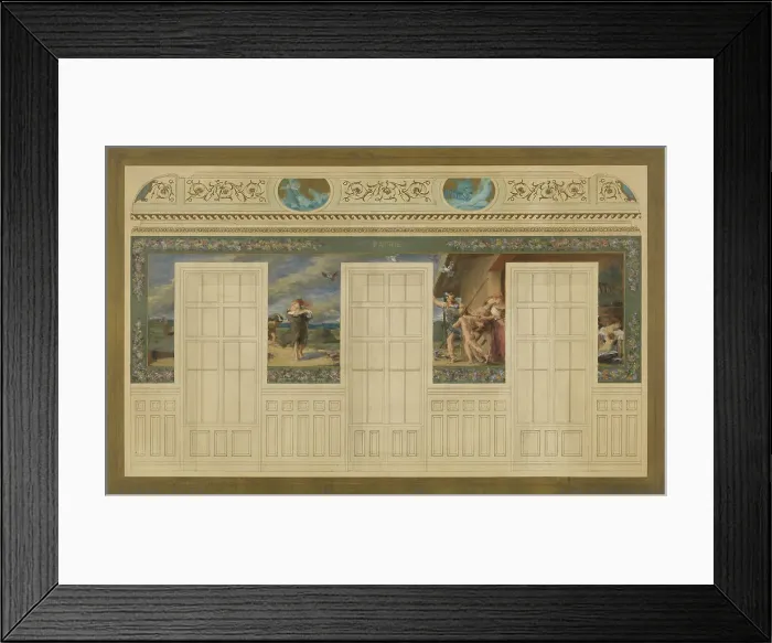 Framed Print : Esquisse pour la salle des mariages de la mairie de Saint-Maur-des-Fossés : Patrie, 1883. Creator: Edouard Michel Lancon