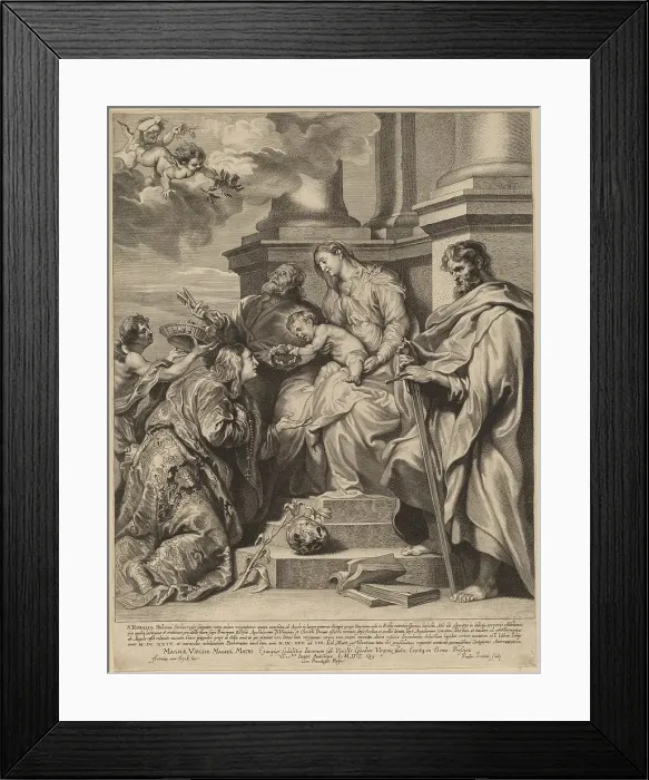 Framed Print : Saint Rosalia Crowned by the Child Jesus. Creator: Paulus Pontius Framed Print : Saint Rosalia Crowned by the Child Jesus. Creator: Paulus Pontius